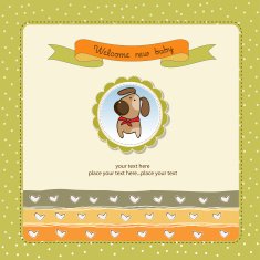 romantic baby shower card with dog N8