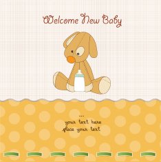 baby shower card with puppy N21