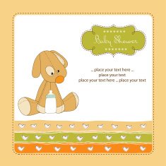 baby shower card with puppy N24