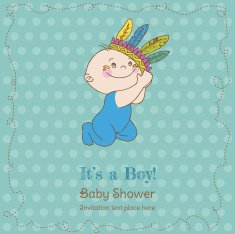Baby Boy Shower and Arrival Card N8