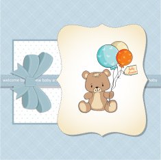 baby shower card with cute teddy bear N91