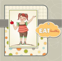 pretty young girl recommends healthy food N13
