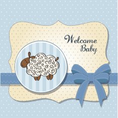 cute baby shower card with sheep N45