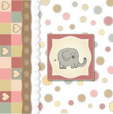 romantic baby announcement card N35
