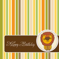childish baby shower card with cartoon lion N17