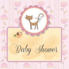 new baby shower card with cat N37