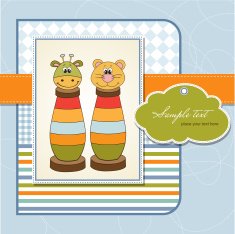 childish card with toys N4