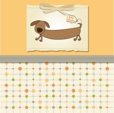 funny shower card with long dog N11