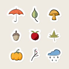 Set of autumn stickers