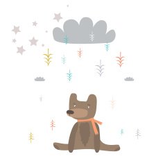 Baby bear and magic rain