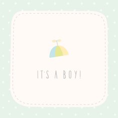 It's a boy greeting card with baby hat