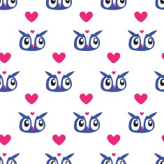 Owl Heart Seamless background N4