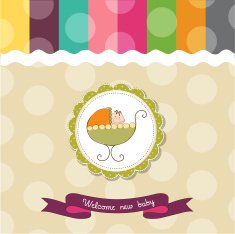 Baby boy announcement card N69
