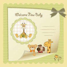 Baby shower card N195