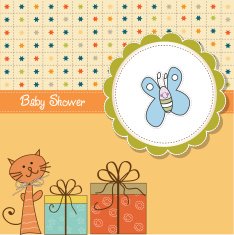 funny cartoon baby shower card N17