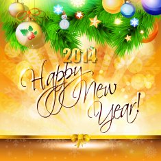 Happy New Year card or background with ribbons N6