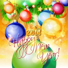 Happy New Year card or background with ribbons N7