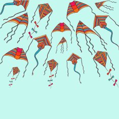 Vector kites for your design Hand drawn illustration N4