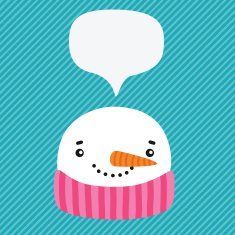 snowman with speech bubble