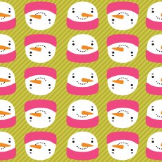 snowman with speech bubble seamless pattern