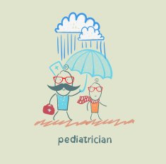 pediatrician holding an umbrella