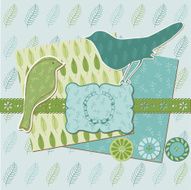 Vintage Leaves and Birds