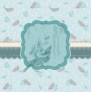 Beautiful Floral Card with Bird