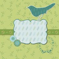 Beautiful Floral Card with Bird N2