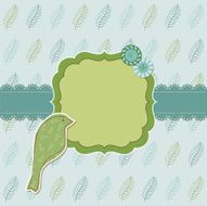 Beautiful Floral Card with Bird N3