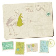 Vintage Baby Boy Arrival Postcard N2