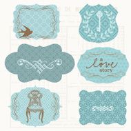 Vintage Design Old tags and frames N2