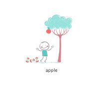 Little Boy With Apple Tree