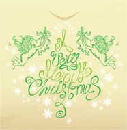 Holiday card with hand drawn illustration