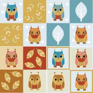 Owl seamless backgrounds