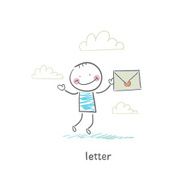 Cute kid with letter