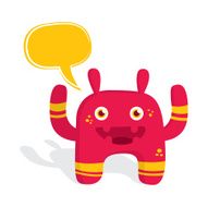 Red Monster With Speech Bubble