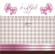 Baby girl announcement card N56