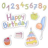 Vector Birthday Elements