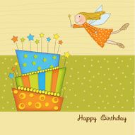 birthday card with little fairy N12
