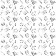 Black and White Textile School Pattern