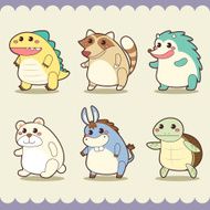 cute retro animal collection