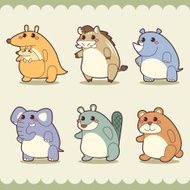 cute retro animal collection N3