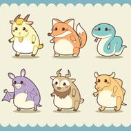 cute retro animal collection N4