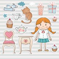 Birthday set with little girl N2