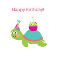 cute greeting card with fun turtle N2