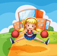 Dancing girl and a school