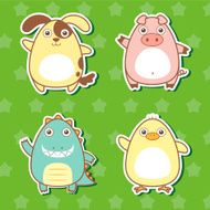 Cute animal stickers N11