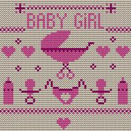 Baby Girl Knitted Background