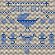 Baby Boy Knitted Background