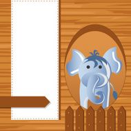 Elephant on Childish Background